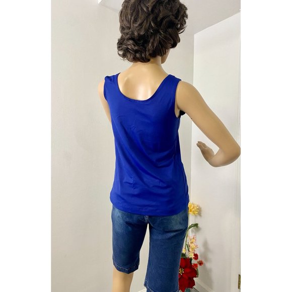 Chico's Tank women's size Small US 4, NEW, round neck, Sleveless, blue. - Picture 4 of 11